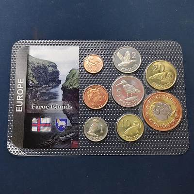 【全场包邮】纯粹捡漏拍504场 - 【商业币】法罗群岛封装8枚套币