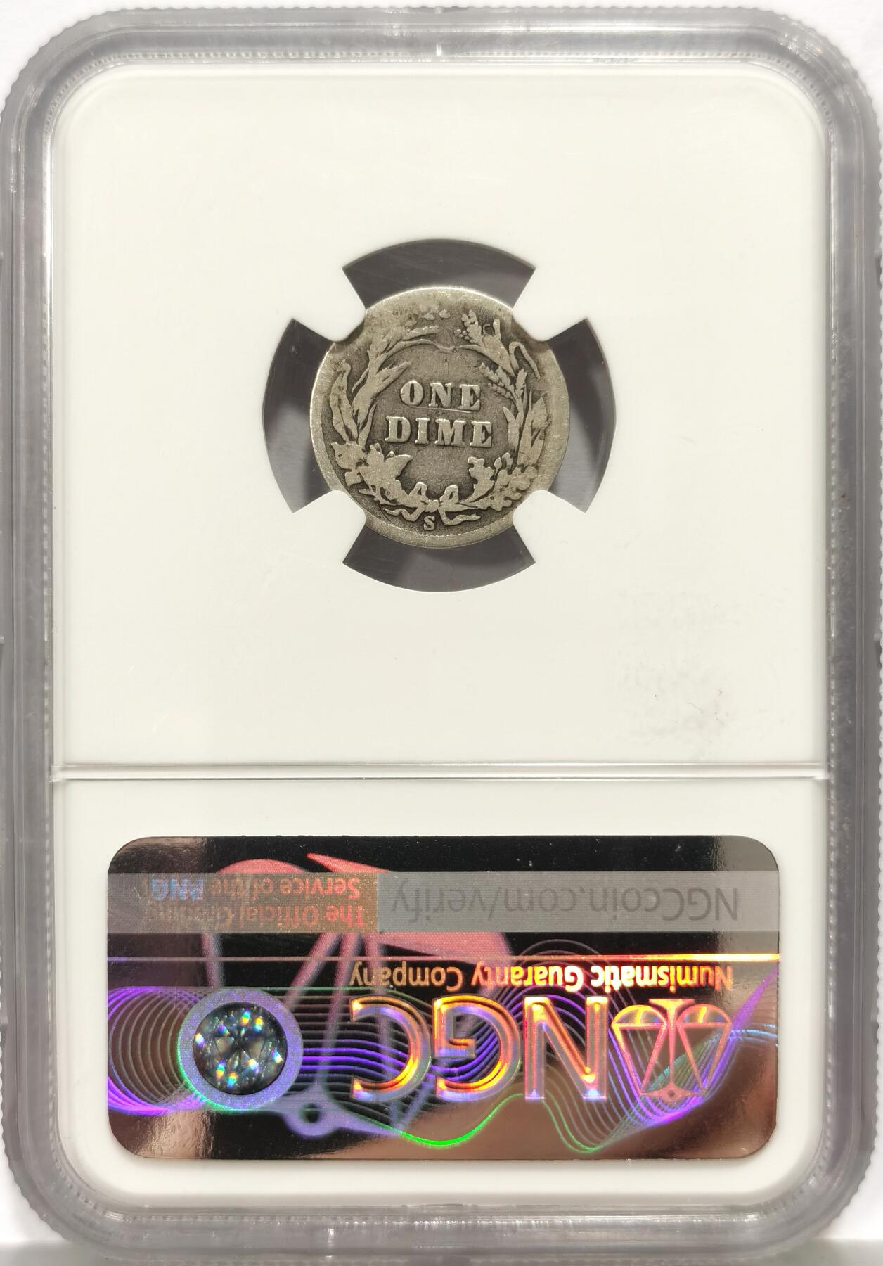 博洋堂世界钱币拍卖第162期（全场包邮） NGC G6 美国1901年10美分银币，超少特年