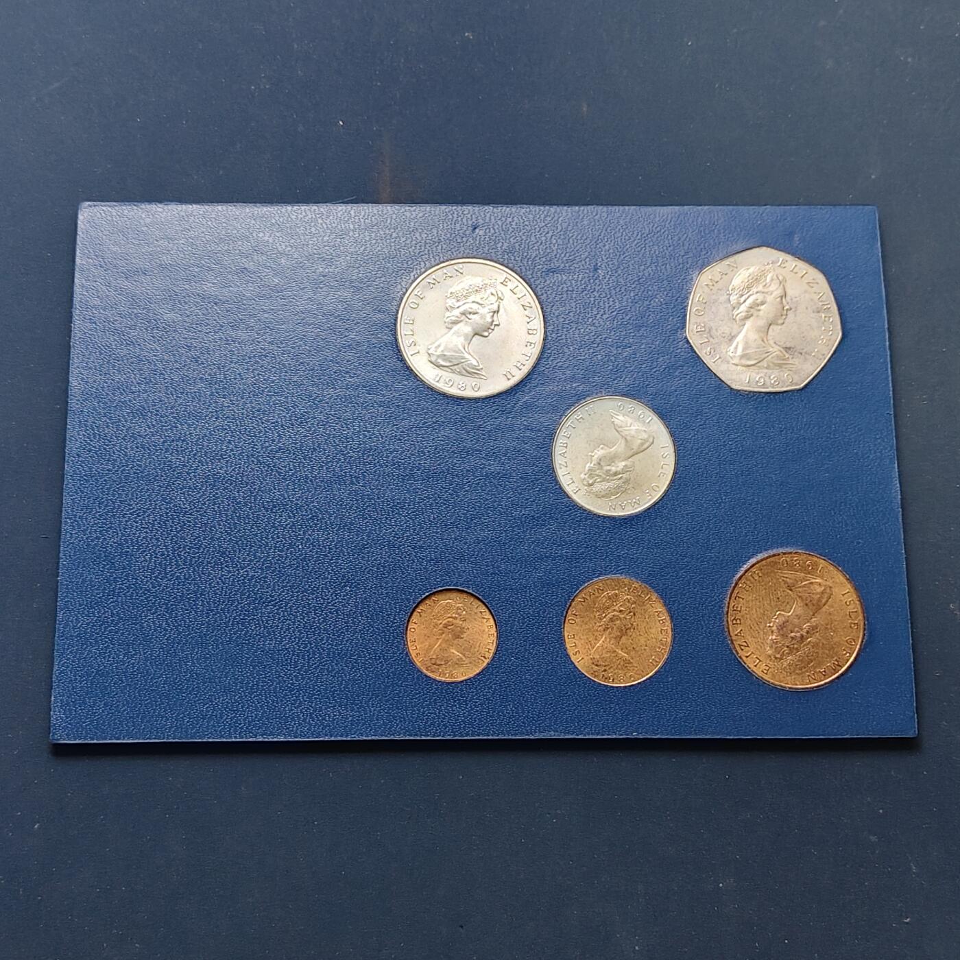 【全场包邮】纯粹捡漏拍505场 马恩岛1980年官方卡装套币-MS17