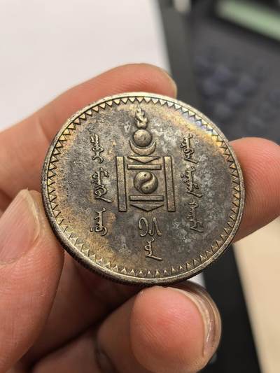 博洋堂世界钱币拍卖第162期（全场包邮） 蒙古1925年1唐吉银币，黑彩包浆