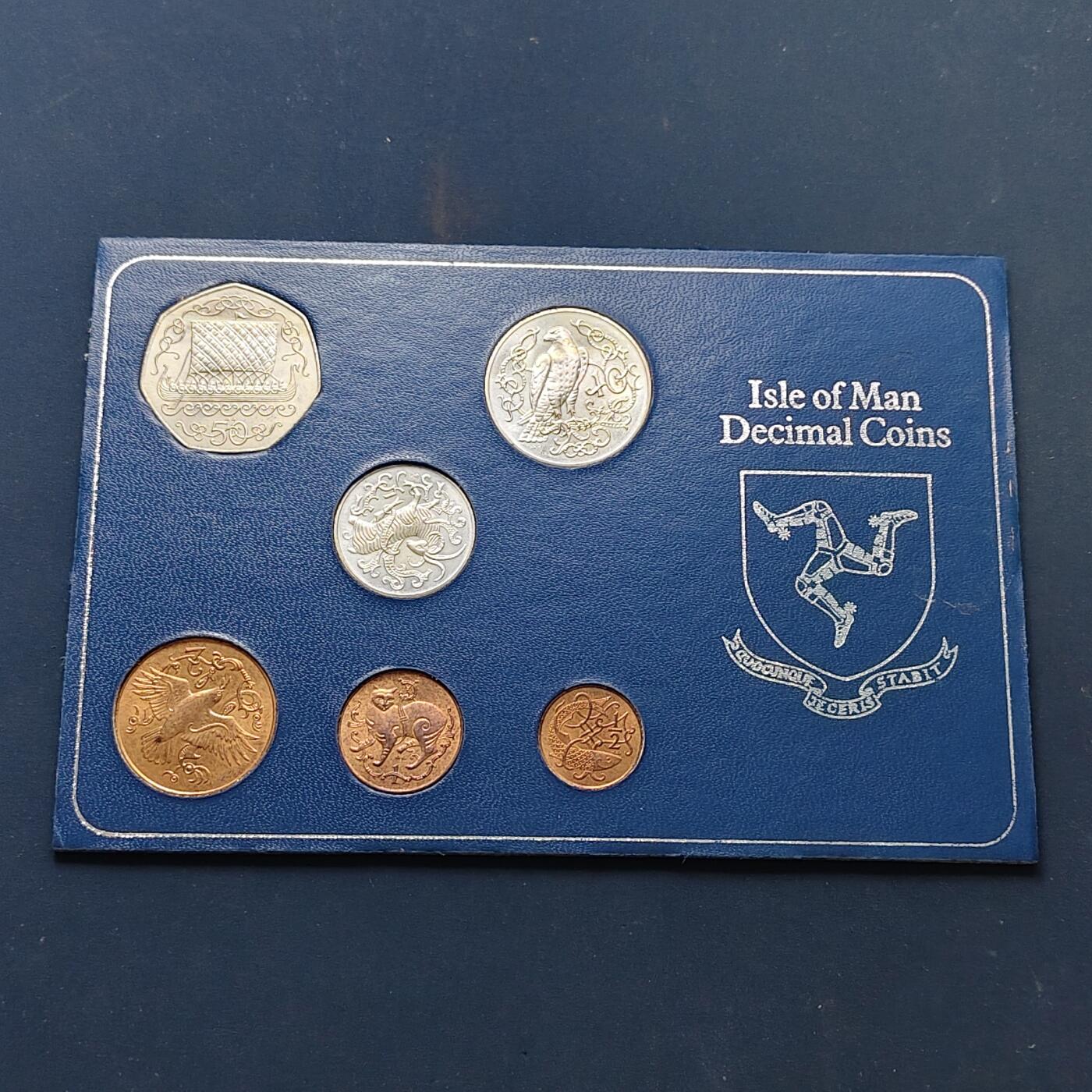 【全场包邮】纯粹捡漏拍505场 马恩岛1980年官方卡装套币-MS17