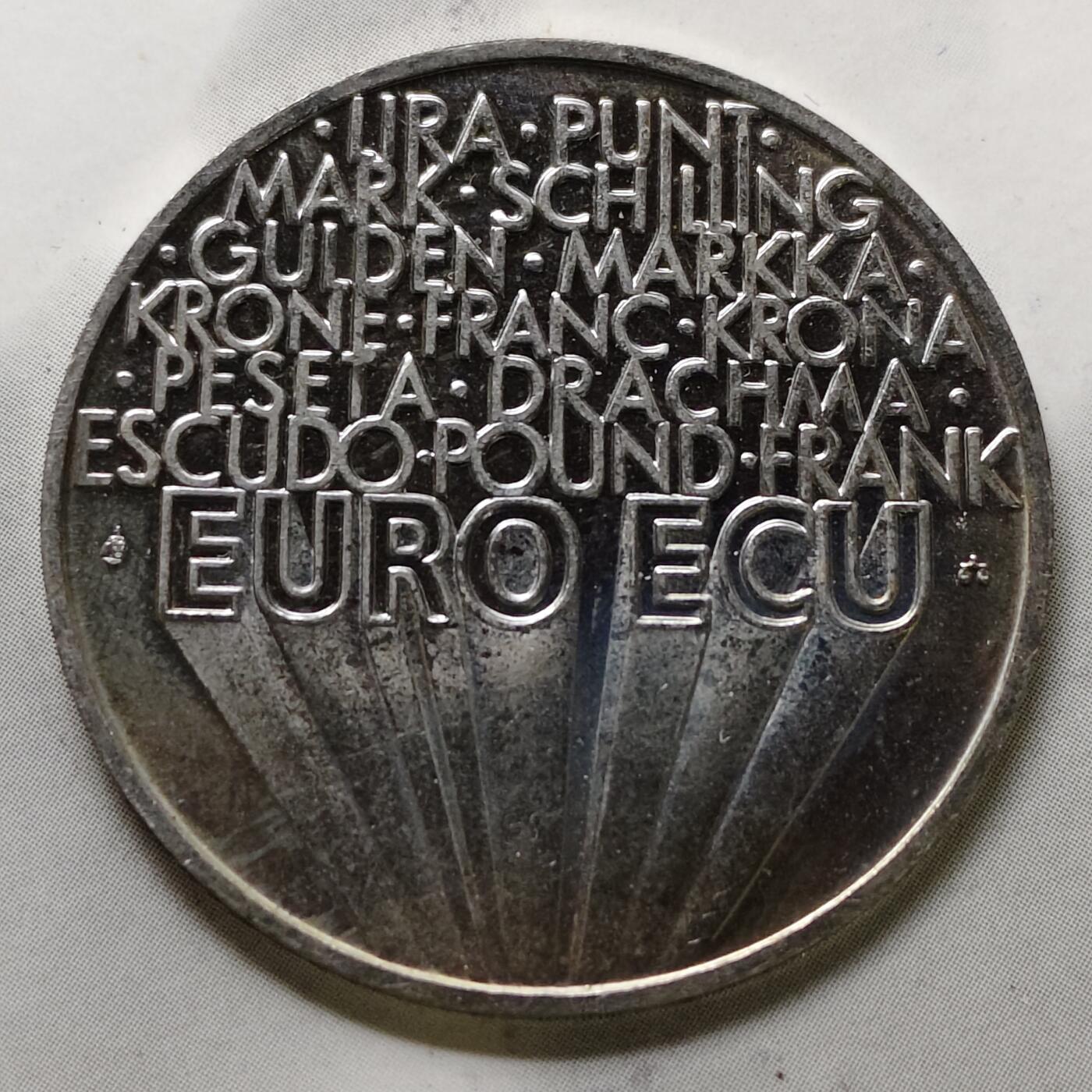 【全场包邮】纯粹捡漏拍504场-更新中 比利时1995年1埃居欧洲共同货币诞生官方卡装纪念币