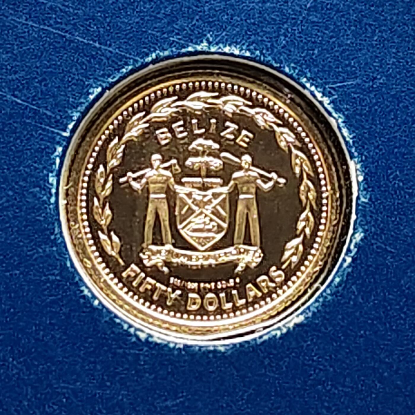 【全场包邮】纯粹捡漏拍505场 【金币·少见】伯利兹1981年50元白颈蜂鸟官方卡装​精制金币【12毫米1.5克50%】-量3073