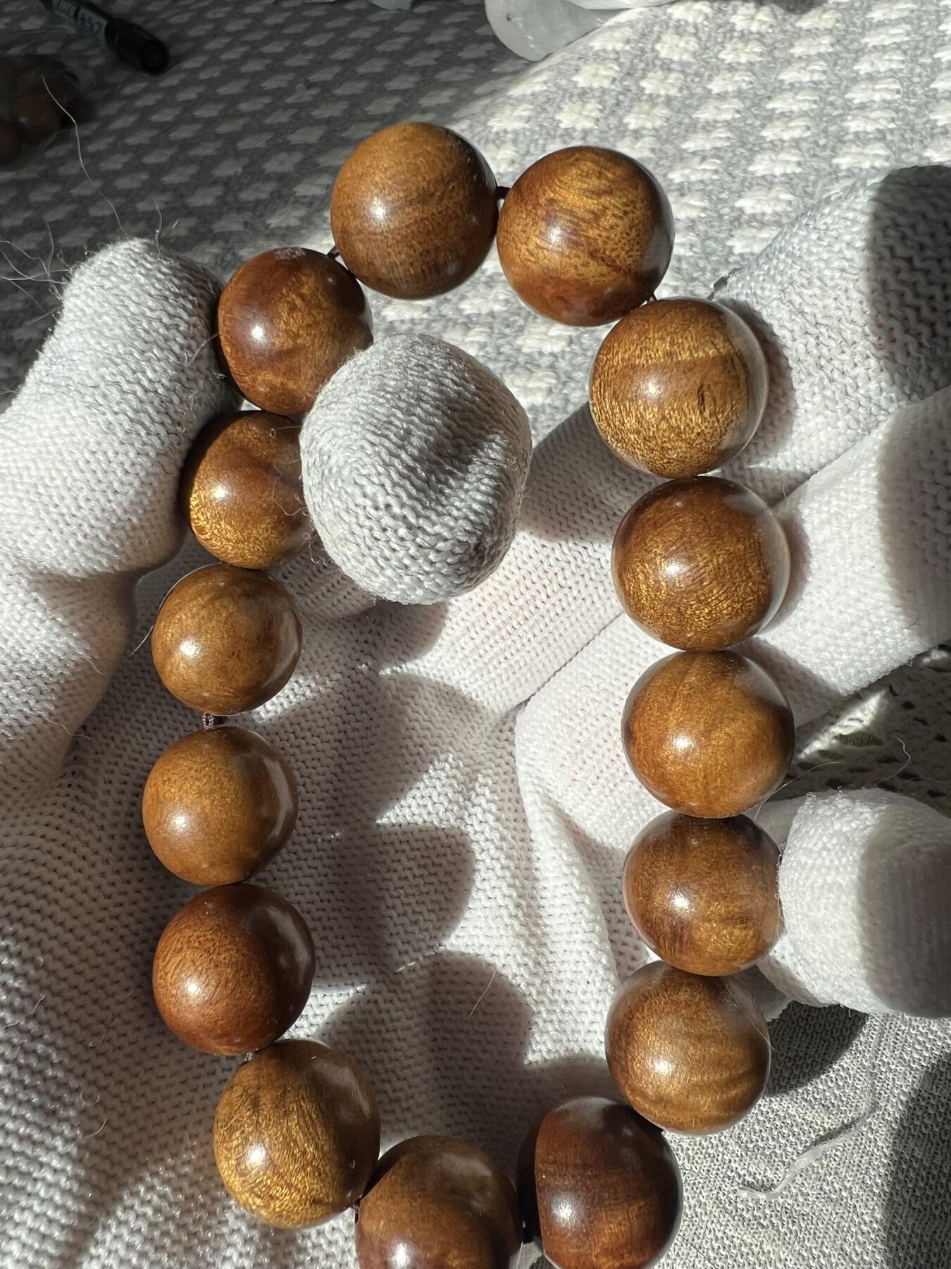 零元拍：金丝楠帝王金园珠手串，15MM 金丝满满，满手留香