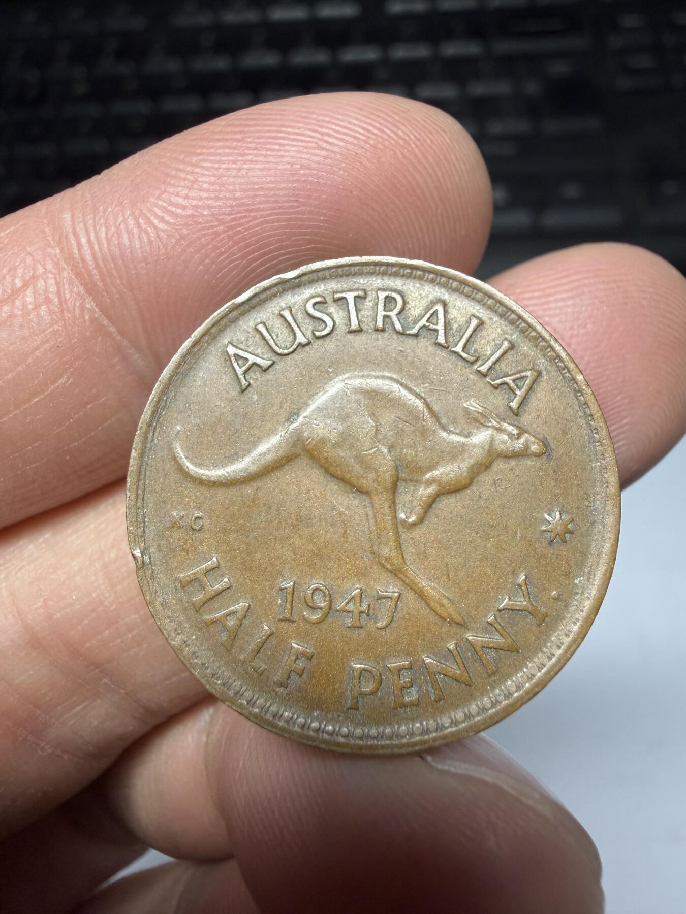 2025年集古藏今外币拍卖第二期-第8场—（总第308拍），可以寄存60天，满160元包邮。 1947年澳大利亚半便士