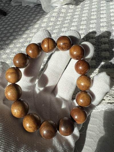 零元拍：金丝楠帝王金园珠手串，15MM 金丝满满，满手留香 - 零元拍：金丝楠帝王金园珠手串，15MM 金丝满满，满手留香