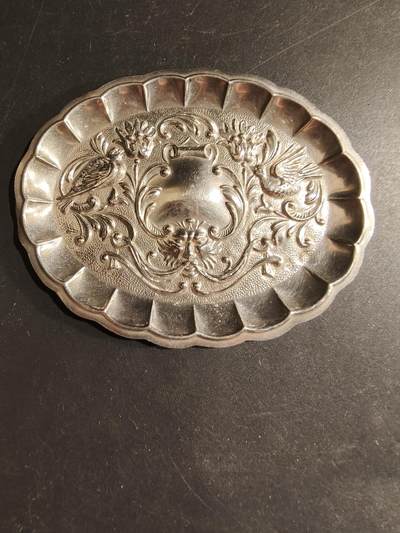 老王徽章第183期 - 西班牙小银盘     915银    著名银匠Pedro Durán制造    14.4g    