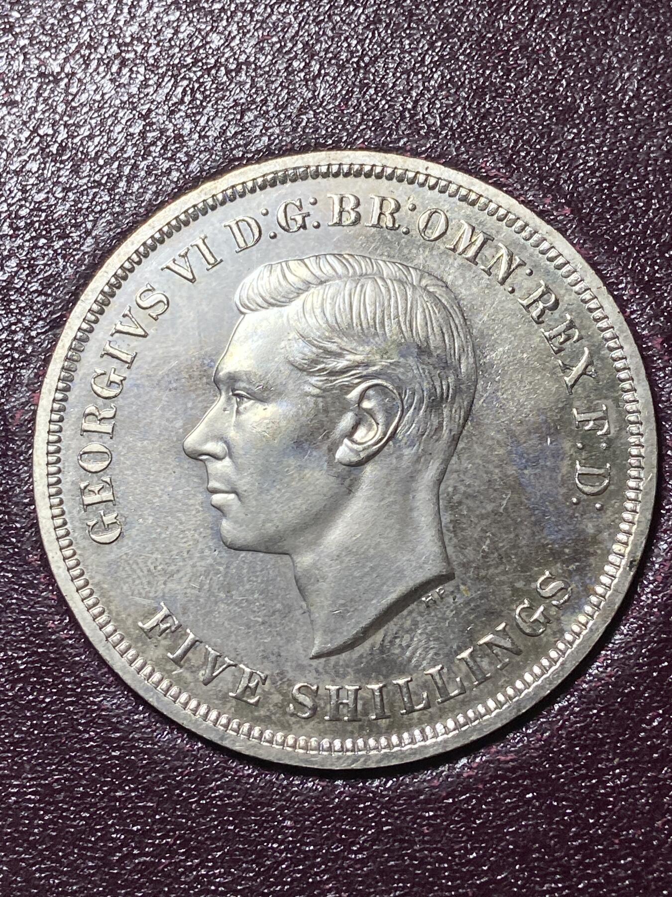 2026年第二十九场(总第一百九十八场）英国一线回流散币新年初九特拍场第一场(免佣金) 英国🇬🇧红盒原盒1951单年份5先令马剑(乔治六世时期)