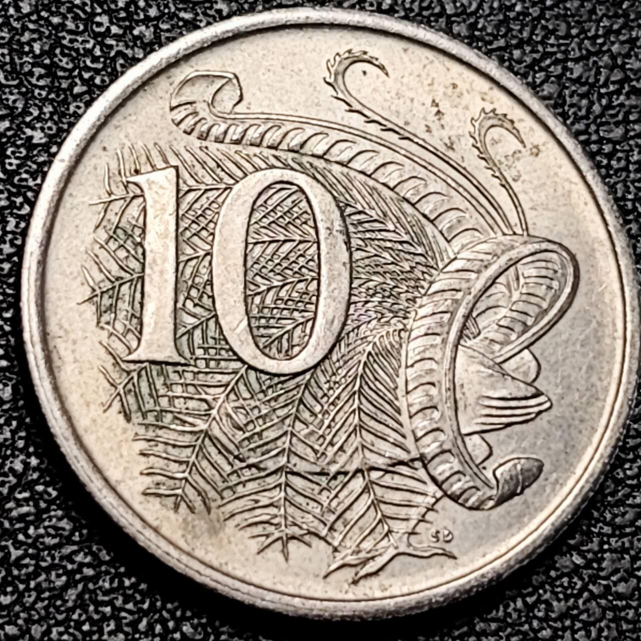 泉币菌-第193场- 新年第一场 新年快乐 本场拍品多 请提前出价 英属 澳大利亚1966年10分铜镍币 琴鸟 伊丽莎白二世女王  铜镍币 23.6mm