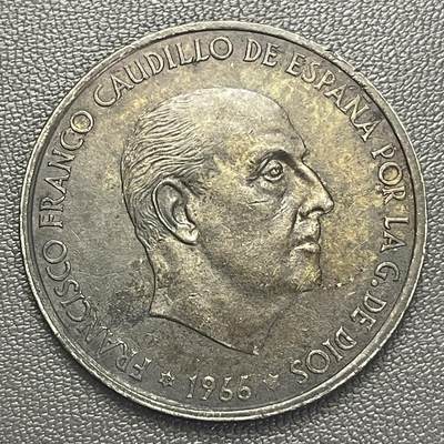 回流0218 新春快乐，马年大吉！ - 酱彩 西班牙1966年佛朗哥时期100比塞塔银币 银价19*80%*20=304元