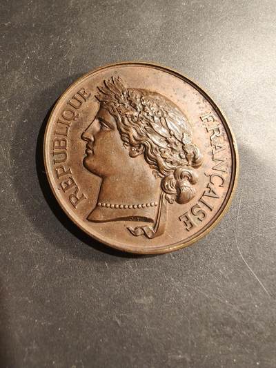 老王徽章第183期 - 法国国家射击公社大铜章     直径50mm     重量51.4g