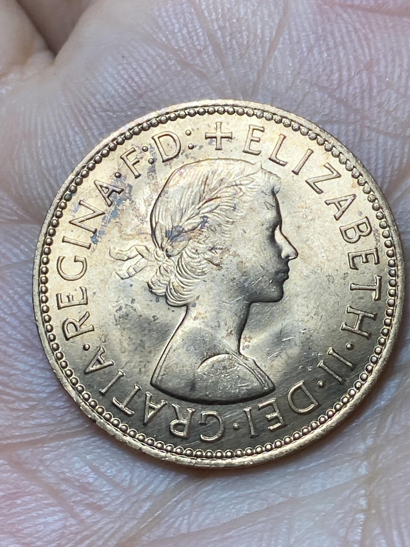 2026年第二十九场(总第一百九十八场）英国一线回流散币新年初九特拍场第一场(免佣金) 原光好品–英国🇬🇧1967年半便士(伊丽莎白二世青年桂冠第二版，普制币关门年)