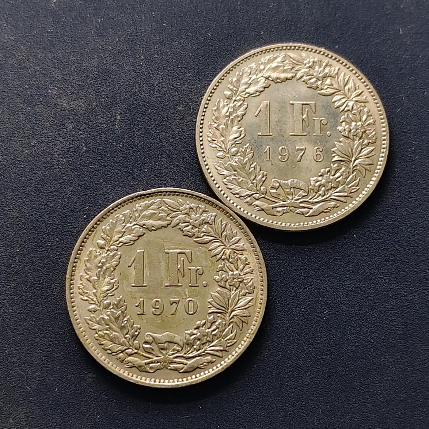 【全场包邮】纯粹捡漏拍504场-更新中 瑞士不同年份1法郎2枚一组