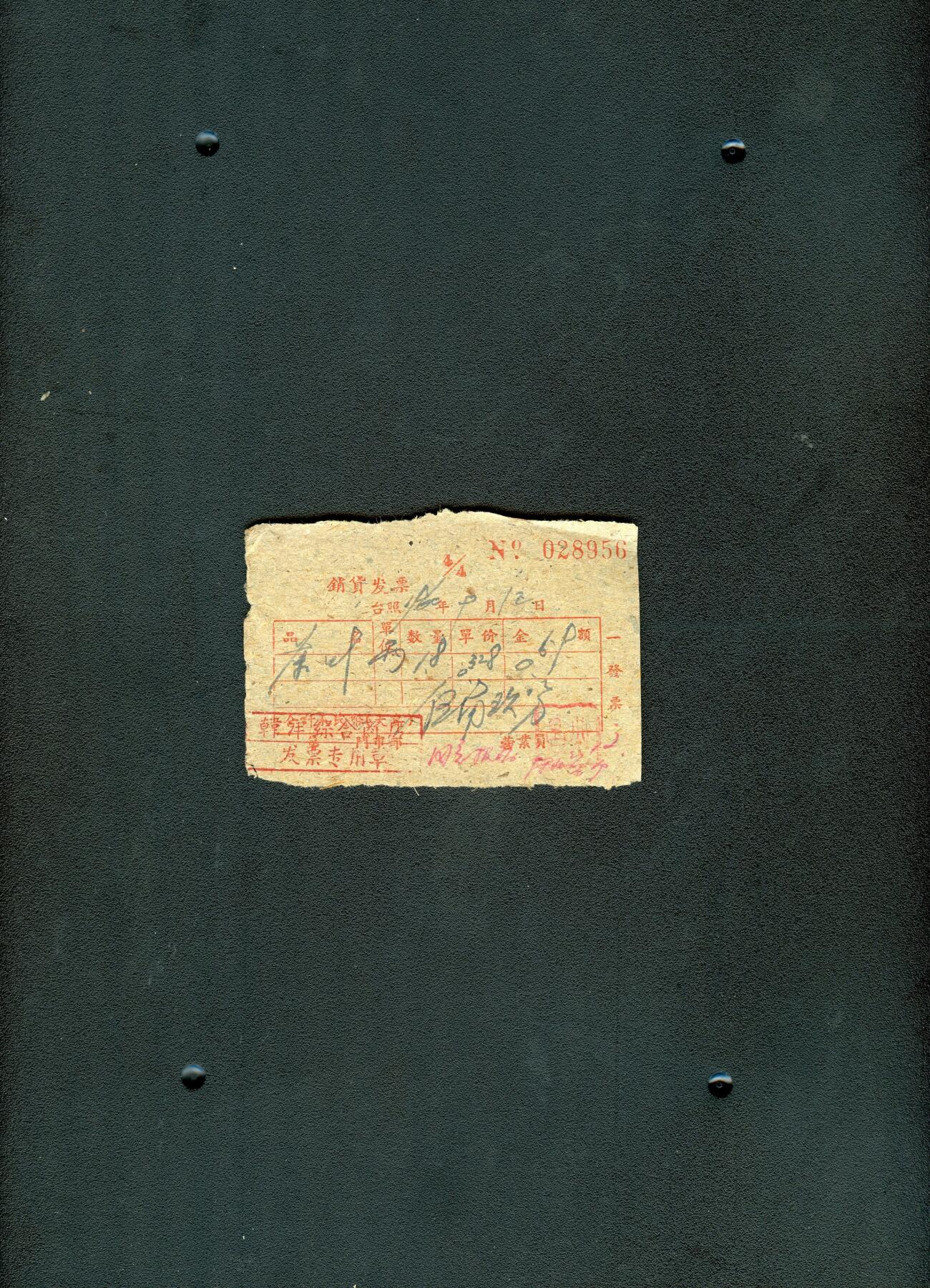 沧河堂098 1960年 茶叶 发票