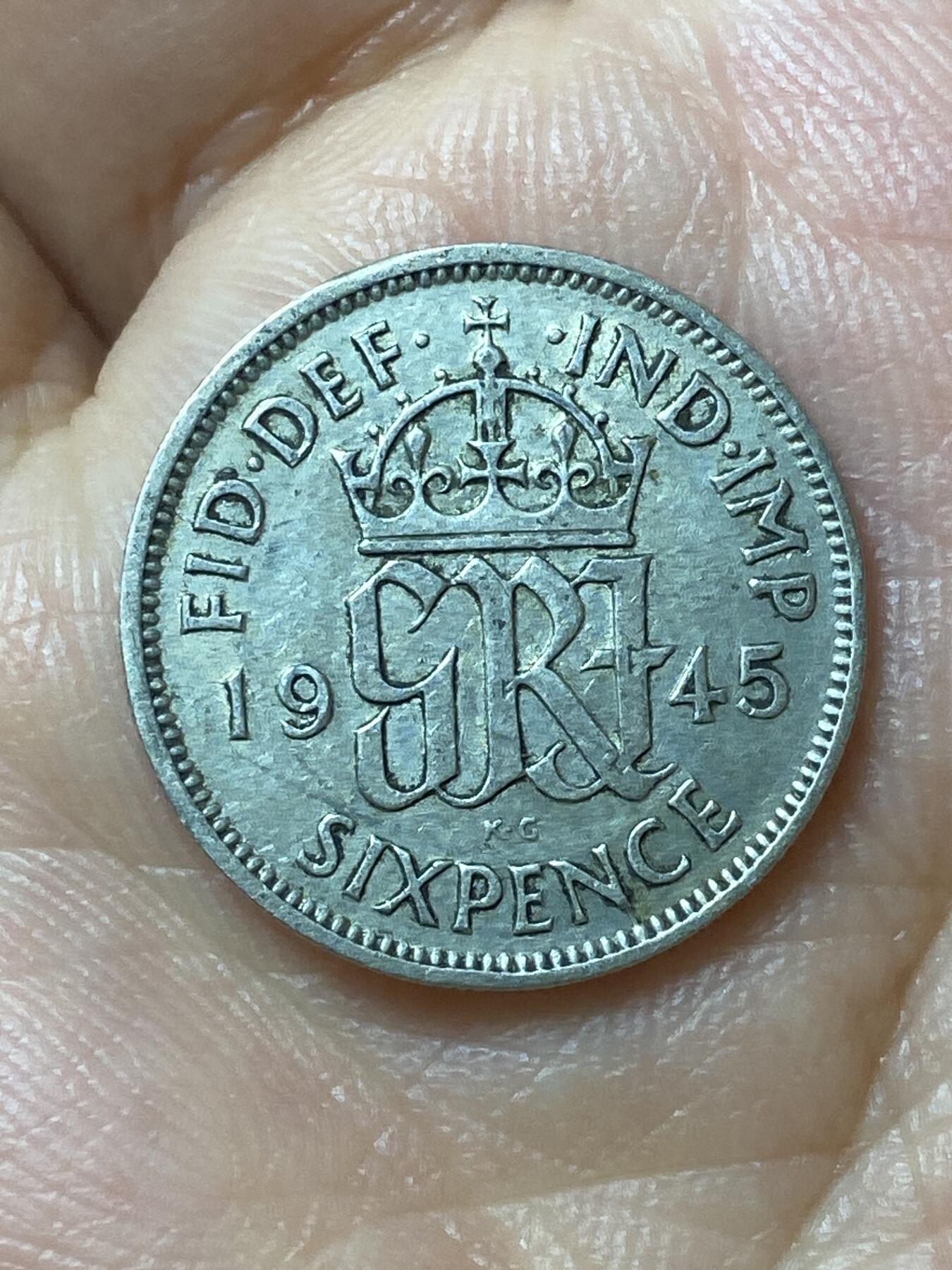 2026年第二十九场(总第一百九十八场）英国一线回流散币新年初九特拍场第一场(免佣金) 英国🇬🇧1945年6便士银币(乔治六世第一版，500银)