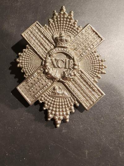 老王徽章第183期 - 英国第92戈登高地步兵团腰带徽章     大尺寸     维多利亚时期