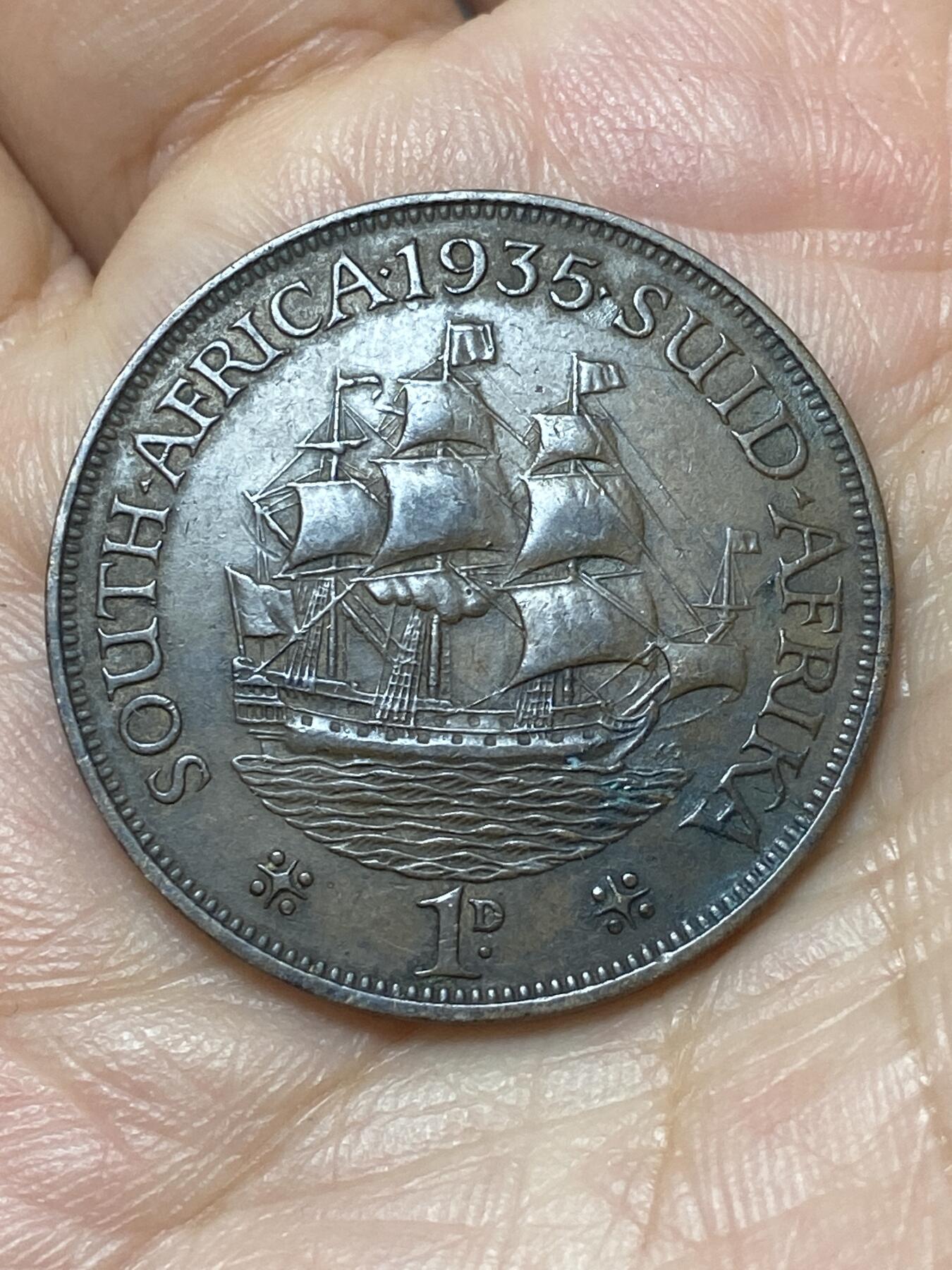 2026年第二十九场(总第一百九十八场）英国一线回流散币新年初九特拍场第一场(免佣金) 英属南非1935年1便士(乔治五世第三版)