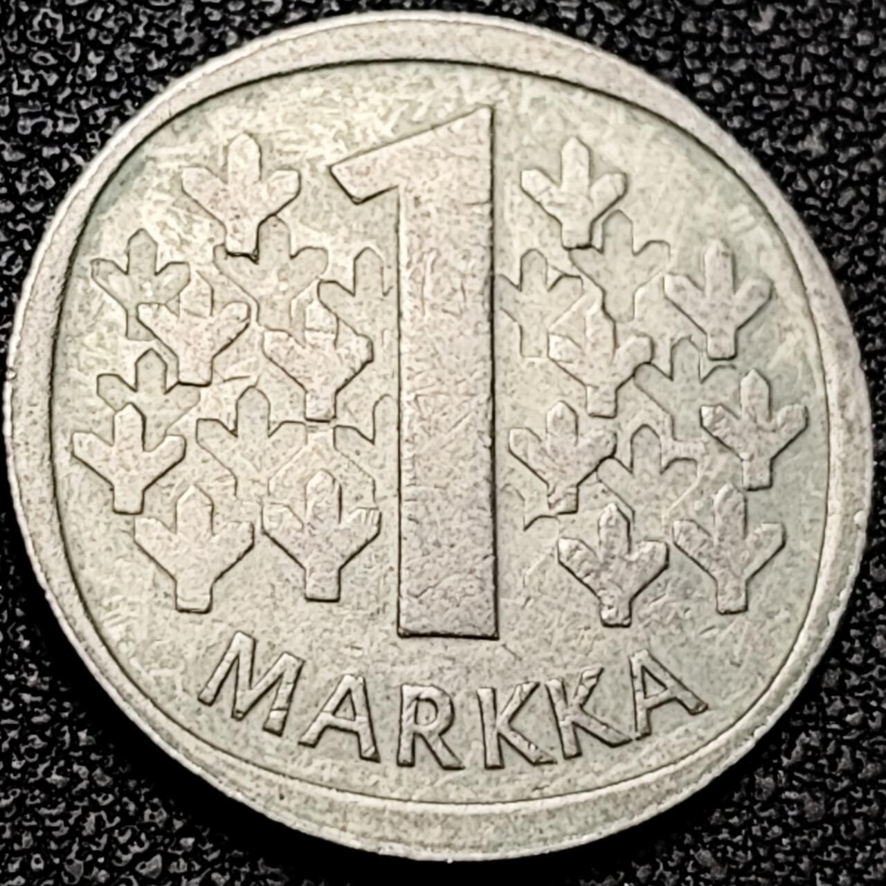 泉币菌-第193场- 新年第一场 新年快乐 本场拍品多 请提前出价 1970年 芬兰 1马克 镍铜硬币 立狮 纪念币铜钱 