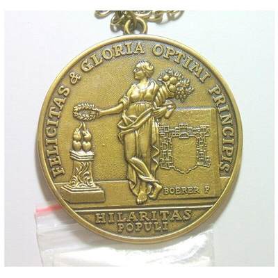 【艺术】德国艺术大章 女神站像高浮雕精制超大铜章 带铭牌+项链 60MM 62克 - 【艺术】德国艺术大章 女神站像高浮雕精制超大铜章 带铭牌+项链 60MM 62克