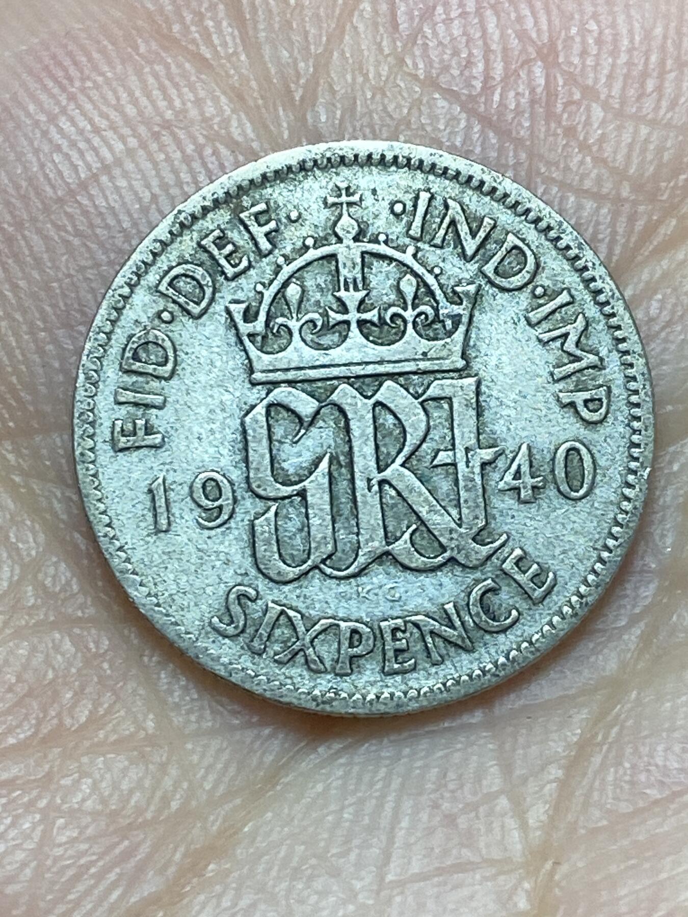 2026年第二十九场(总第一百九十八场）英国一线回流散币新年初九特拍场第一场(免佣金) 英国🇬🇧1940年6便士银币(乔治六世第一版，500银)