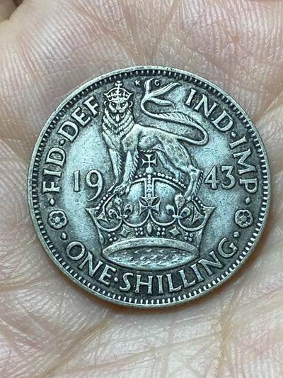 2026年第二十九场(总第一百九十八场）英国一线回流散币新年初九特拍场第一场(免佣金) - 英国🇬🇧1943年1先令银币(乔治六世第一版，英格兰站狮版，500银)