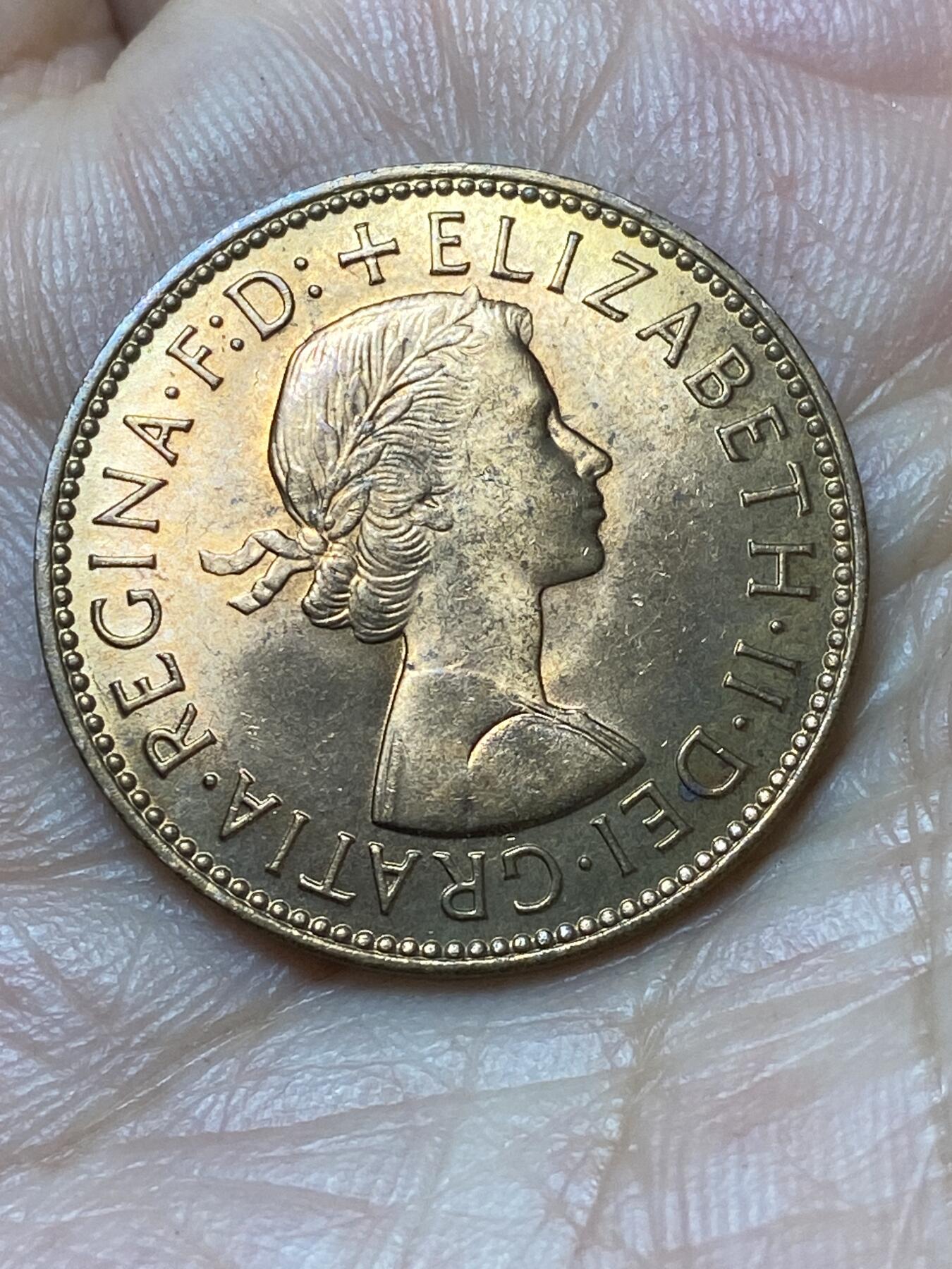 2026年第二十九场(总第一百九十八场）英国一线回流散币新年初九特拍场第一场(免佣金) 原光好品–英国🇬🇧1967年半便士(伊丽莎白二世青年桂冠第二版，普制币关门年)