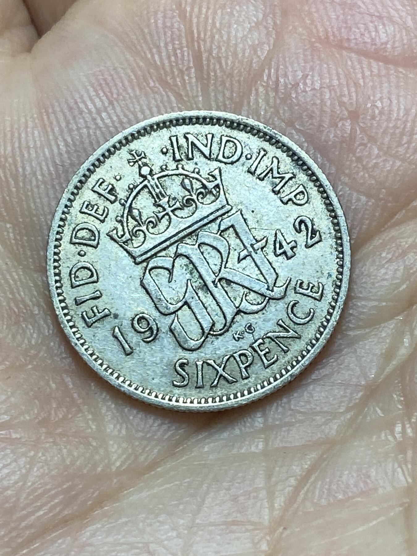 2026年第二十九场(总第一百九十八场）英国一线回流散币新年初九特拍场第一场(免佣金) 英国🇬🇧1942年6便士银币(乔治六世第一版，500银)