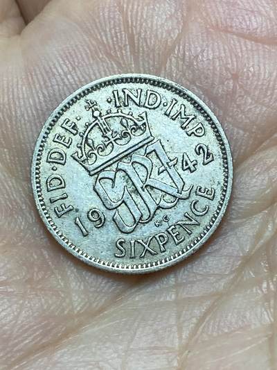 2026年第二十九场(总第一百九十八场）英国一线回流散币新年初九特拍场第一场(免佣金) - 英国🇬🇧1942年6便士银币(乔治六世第一版，500银)