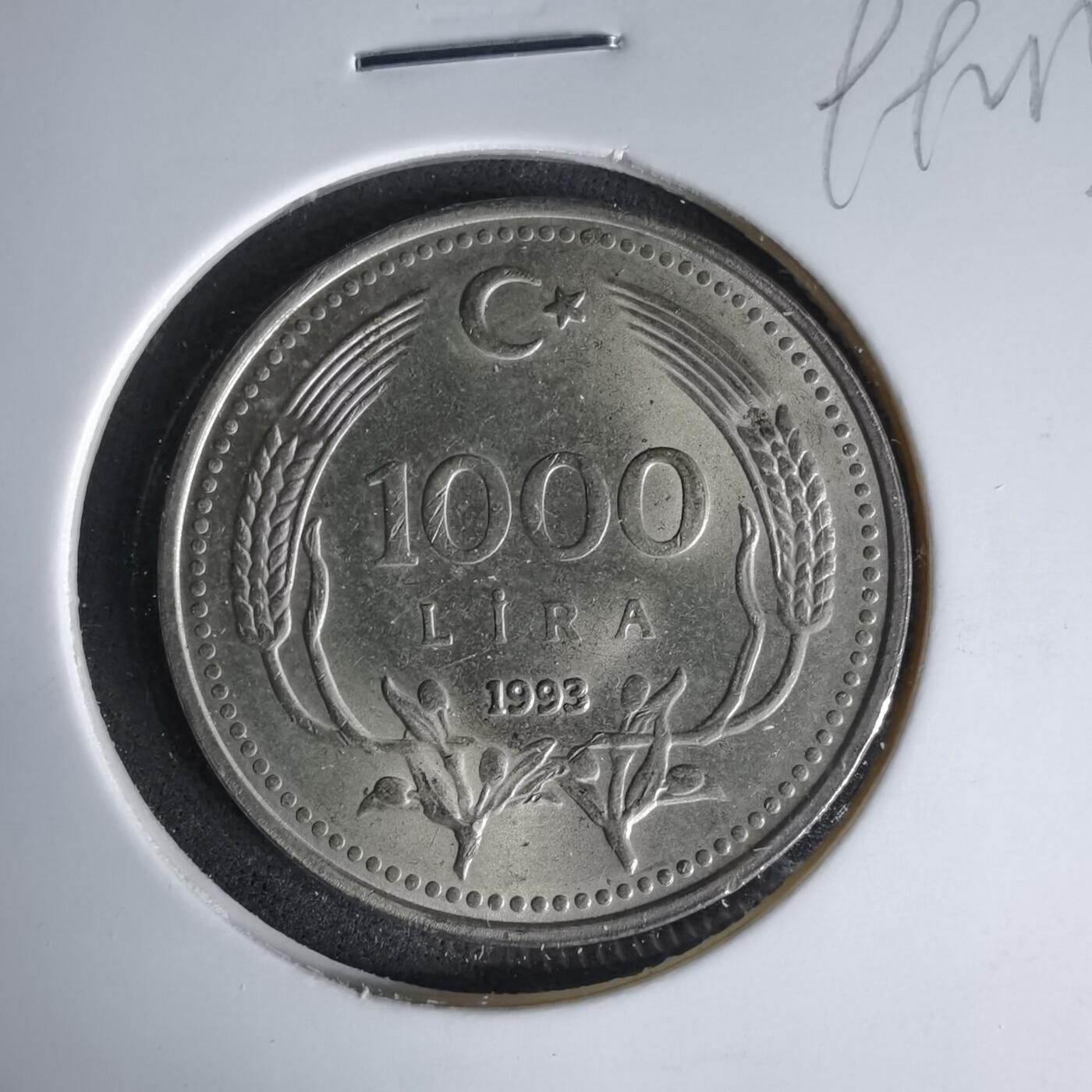 沼泽如烟--第999场 土耳其1993年1000里拉