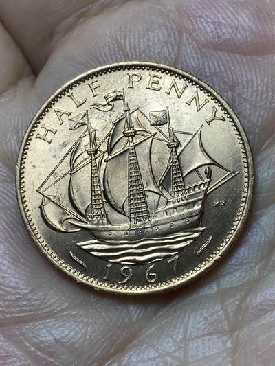 2026年第二十九场(总第一百九十八场）英国一线回流散币新年初九特拍场第一场(免佣金) - 原光好品–英国🇬🇧1967年半便士(伊丽莎白二世青年桂冠第二版，普制币关门年)