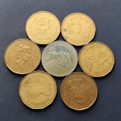 【全场包邮】纯粹捡漏拍504场 - 加拿大各年份50分-1元散币7枚一组