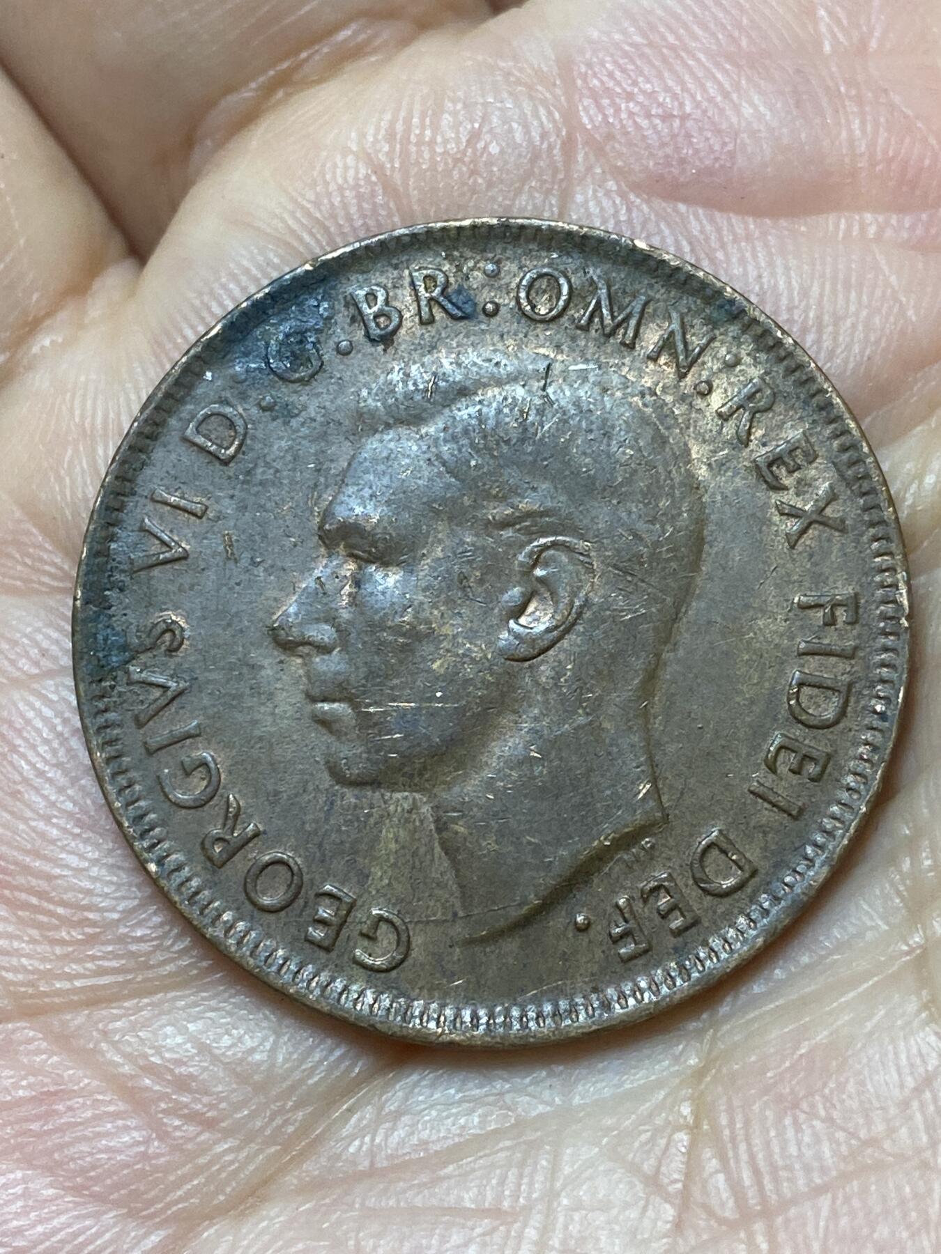 2026年第二十九场(总第一百九十八场）英国一线回流散币新年初九特拍场第一场(免佣金) 澳大利亚🇦🇺1952年1便士(乔治六世逝世年，m版墨尔本造，第二版关门年)