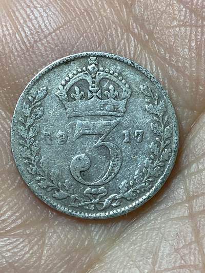 2026年第二十九场(总第一百九十八场）英国一线回流散币新年初九特拍场第一场(免佣金) - 英国🇬🇧1917年3便士银币(乔治五世第一版，925高银)