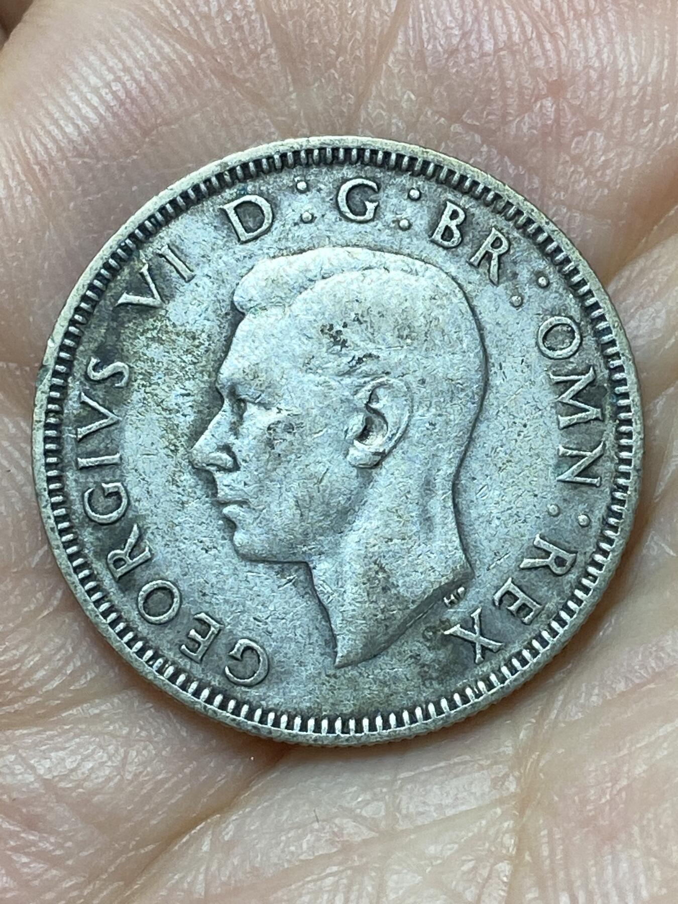 2026年第二十九场(总第一百九十八场）英国一线回流散币新年初九特拍场第一场(免佣金) 英国🇬🇧1943年1先令银币(乔治六世第一版，英格兰站狮版，500银)