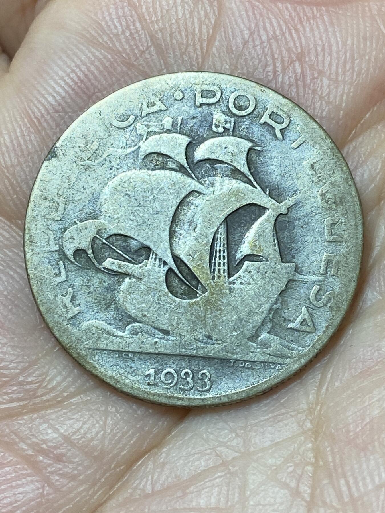 2026年第二十九场(总第一百九十八场）英国一线回流散币新年初九特拍场第一场(免佣金) 葡萄牙🇵🇹1933年5埃斯库多银币(共和国时期第四套，650银)