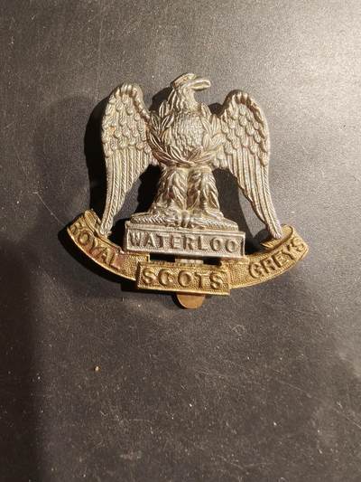 老王徽章第183期 - 英国苏格兰灰骑兵团帽徽     一战时期