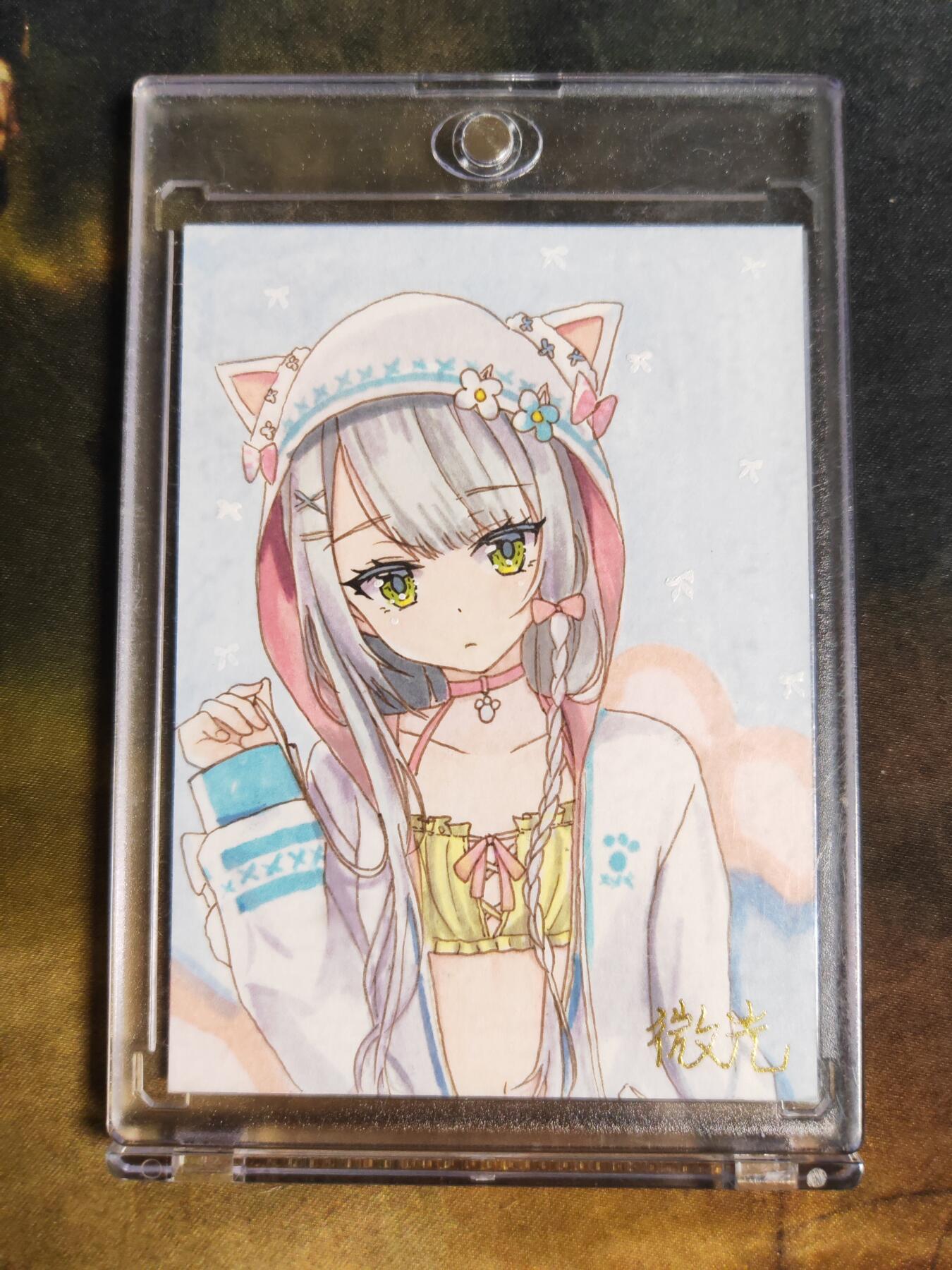 阳大大卡牌拍卖第101期（持续收拍品，周六晚上九点截拍，进群福利早知道） 【手绘卡】微光手绘 小圆脸 萌萌哒