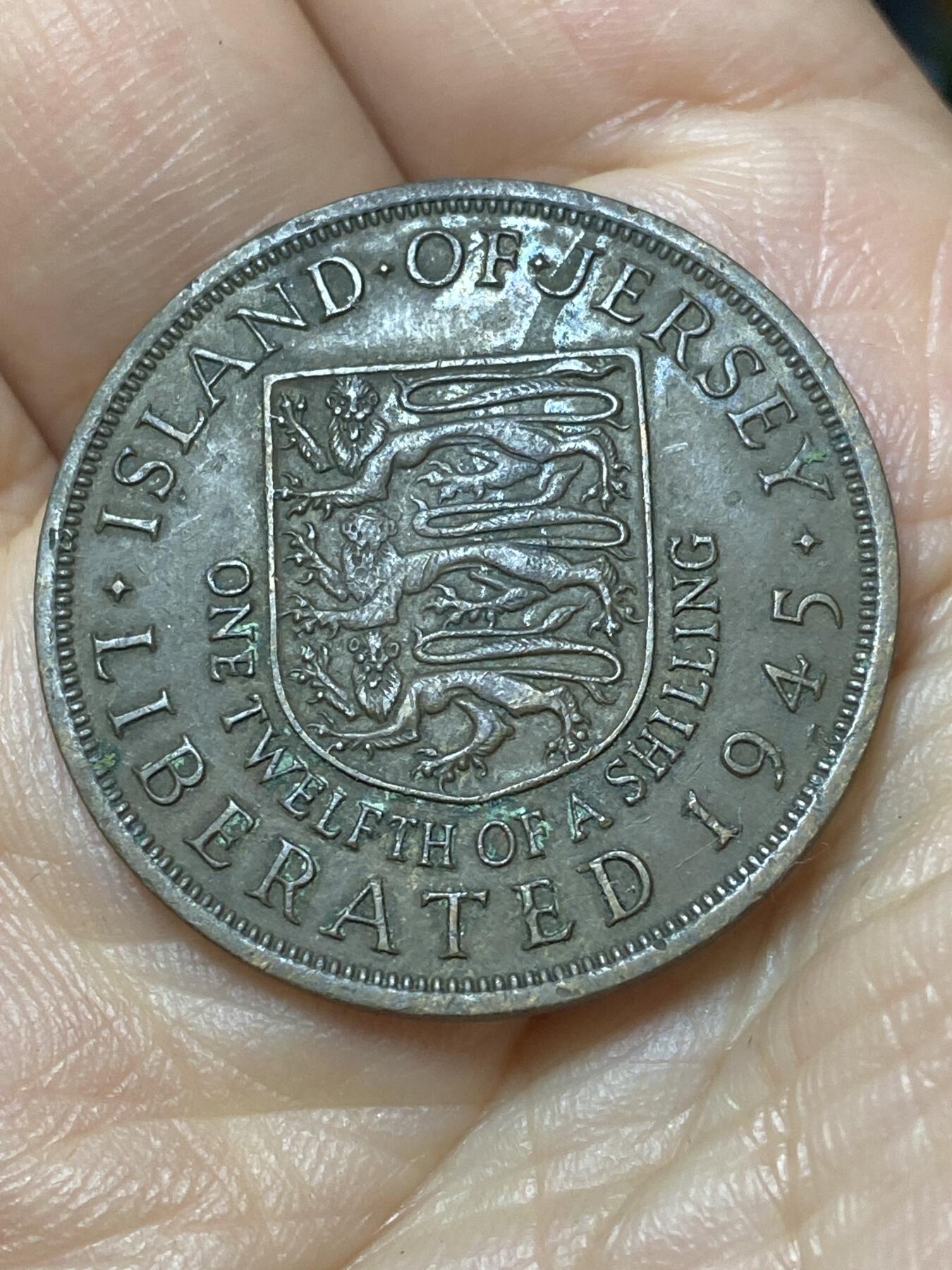 2026年第二十九场(总第一百九十八场）英国一线回流散币新年初九特拍场第一场(免佣金) 泽西岛🇯🇪1954年1/12先令(1945年二战胜利纪念币)