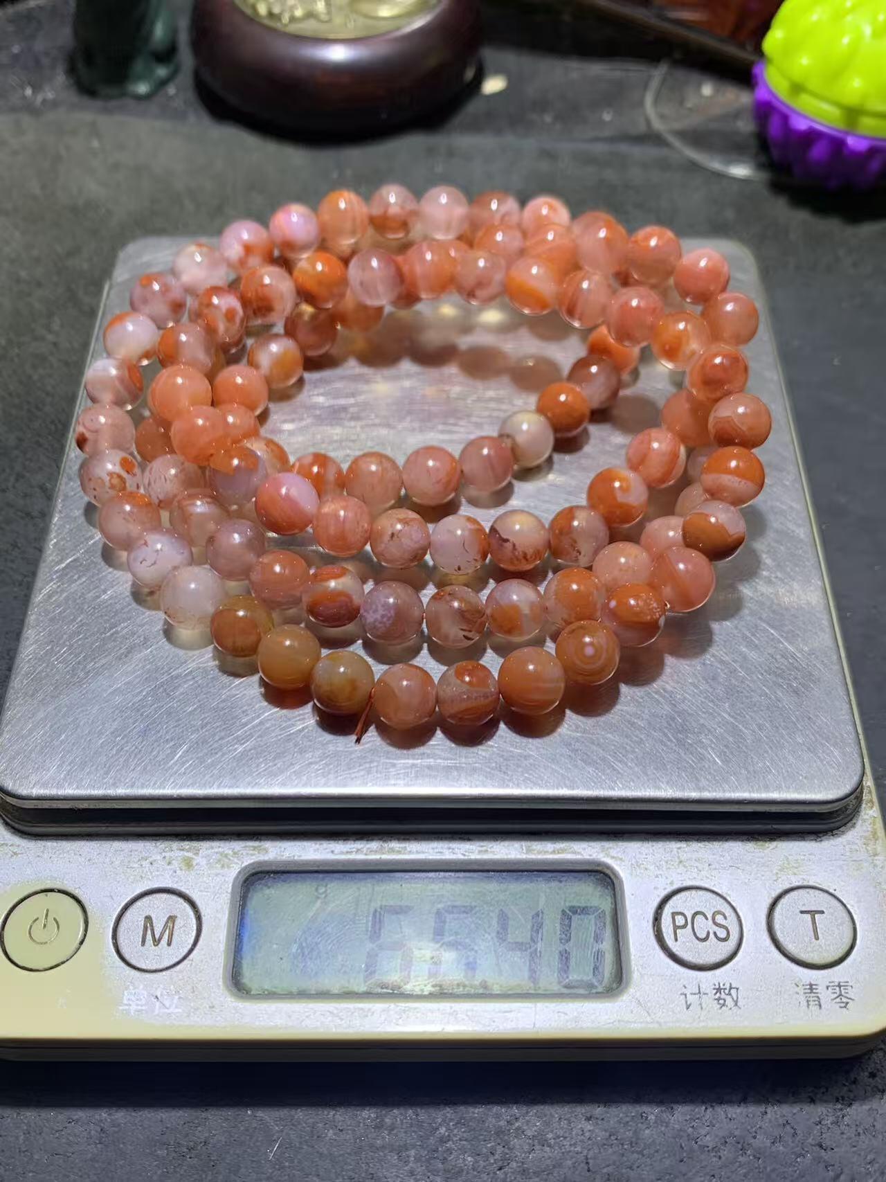 精美川料冰飘荔枝冻飘红南红玛瑙108手串一条，