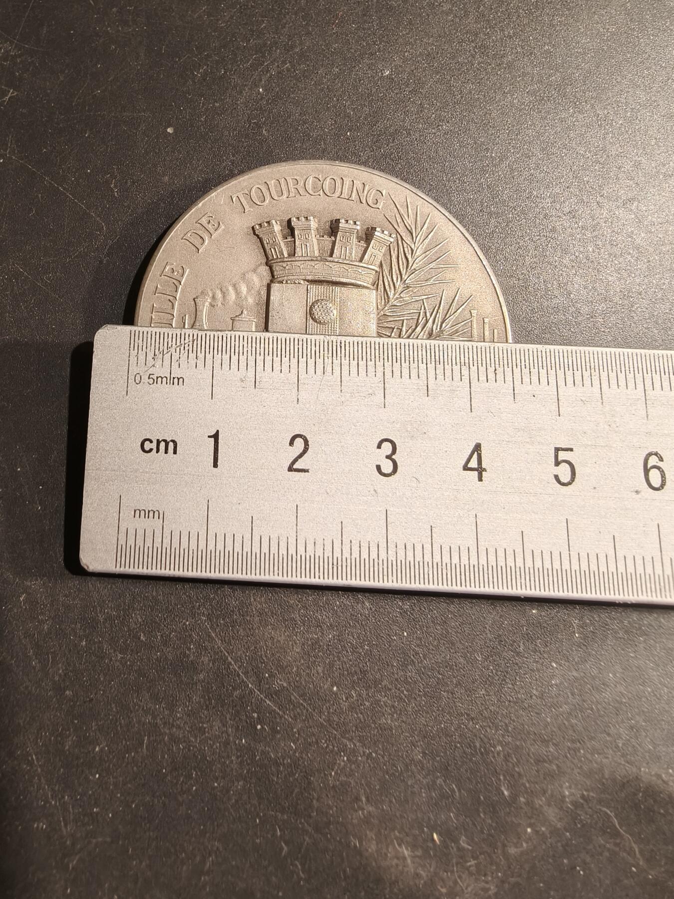 老王徽章第183期 法国1915年图尔宽市巴黎工商学校大银章    950银    直径41mm    重量46.1g