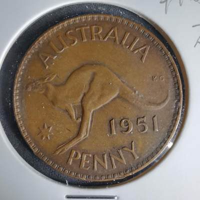 沼泽如烟--第999场 - 澳大利亚1951年1便士有伤