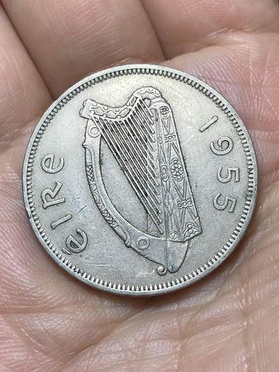 2026年第二十九场(总第一百九十八场）英国一线回流散币新年初九特拍场第一场(免佣金) - 爱尔兰🇮🇪1955年1/2克朗(等值2先令6便士，共和国时期第一套第二版)