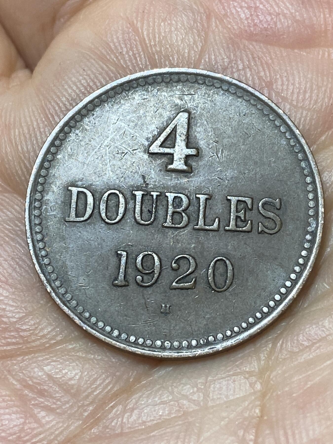 2026年第二十九场(总第一百九十八场）英国一线回流散币新年初九特拍场第一场(免佣金) 英属根西岛🇬🇬1920年4道布(乔治五世时期，H标喜敦厂造)