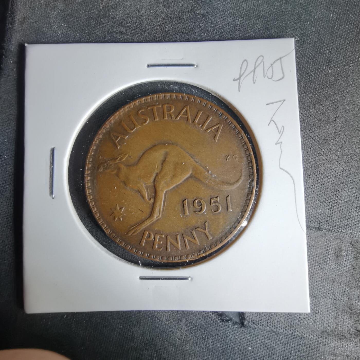 沼泽如烟--第999场 澳大利亚1951年1便士有伤