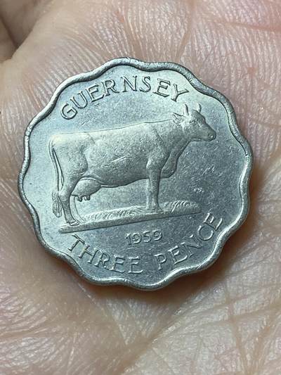 2026年第二十九场(总第一百九十八场）英国一线回流散币新年初九特拍场第一场(免佣金) - 英属根西岛🇬🇬1959年3便士(伊丽莎白二世时期第二版首发年，厚版)