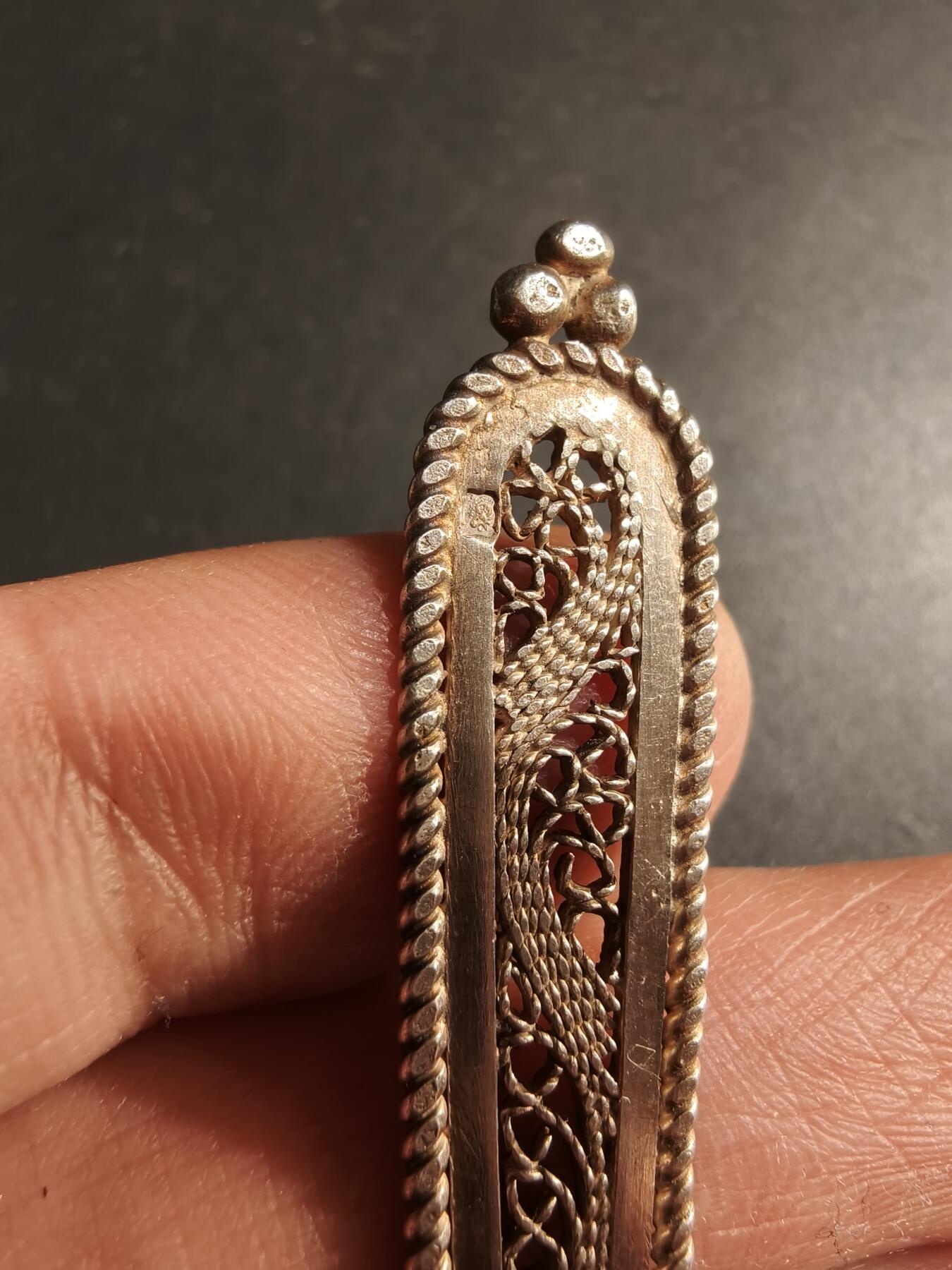 老王徽章第183期 法国殖民地镂空银勺一组6个    山羊头800银标     71.6g