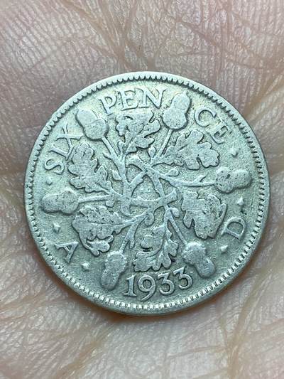 2026年第二十九场(总第一百九十八场）英国一线回流散币新年初九特拍场第一场(免佣金) - 英国🇬🇧1933年6便士银币(乔治五世第五版，500银)