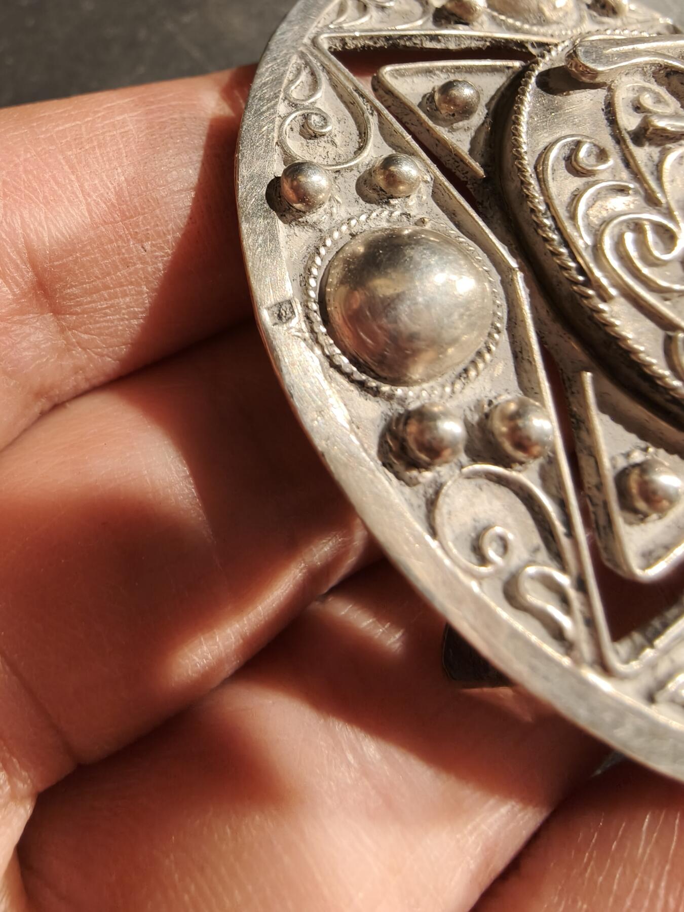 老王徽章第183期 奥斯曼风格银胸针    800银     21.5g