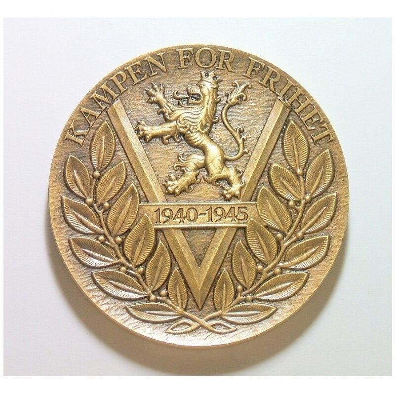 【艺术】挪威艺术大章 二战英雄巴斯路德 高浮雕精制超大铜章 60MM 117克