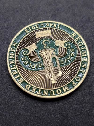 凯旋世界勋赏（持续上新中）（第22期新年大拍）（欢迎送拍）（对拍品有疑问请询问客服，不接受到手刀，出价默认拍品品相。请认真阅读拍卖规则！出价默认已认可！）（收到货请录制开箱视频，无视频概不处理问题。） - 纪念美国陆军**第3骑兵团（3rd Cavalry Regiment，又称“Brave Rifles”）**的挑战币（Challenge Coin），用于纪念其自1846年至2018年的172年服役历史。   